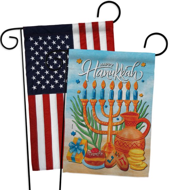 Hanukkah Feast - Hanukkah Winter Vertical Impressions Decorative Flags HG120278 Made In USA - Image 9