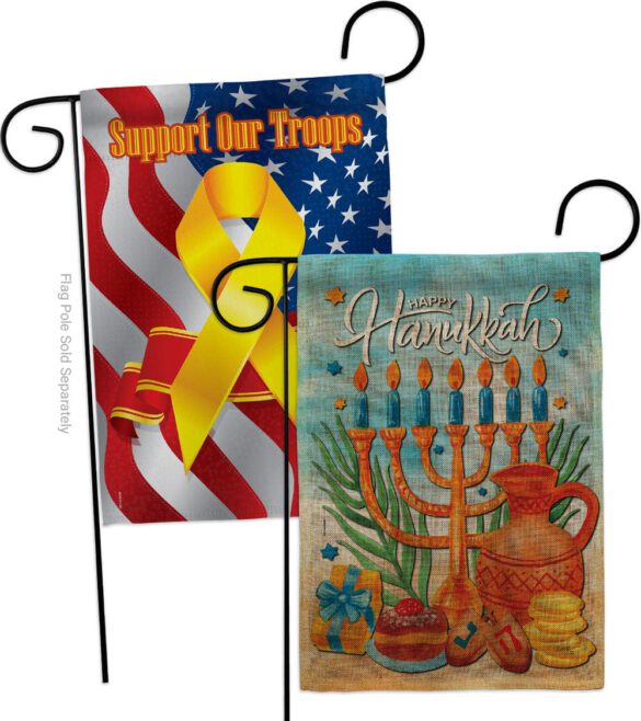 Hanukkah Feast - Hanukkah Winter Vertical Impressions Decorative Flags HG120278 Made In USA - Image 34