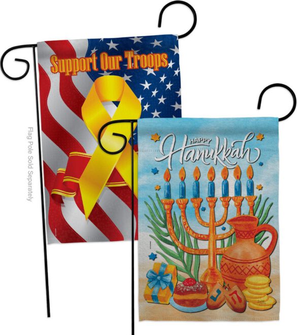 Hanukkah Feast - Hanukkah Winter Vertical Impressions Decorative Flags HG120278 Made In USA - Image 13