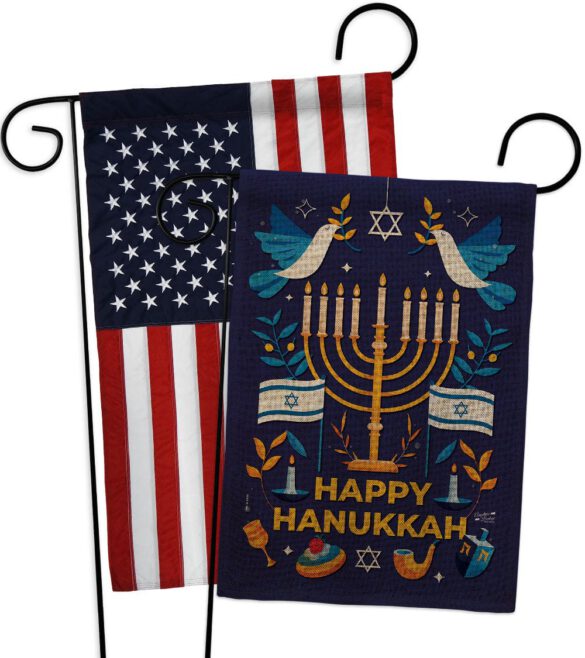 Hanukkah Bless - Hanukkah Winter Vertical Impressions Decorative Flags HG130425 Made In USA - Image 30