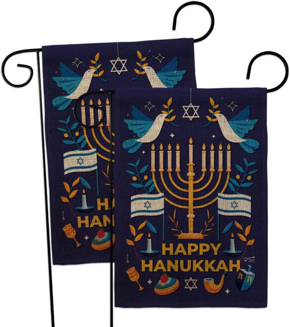 Hanukkah Bless - Hanukkah Winter Vertical Impressions Decorative Flags HG130425 Made In USA - Image 32
