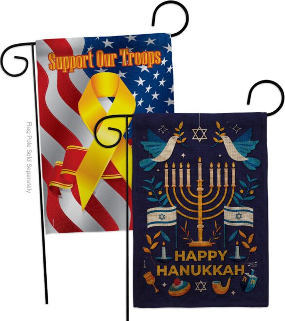 Hanukkah Bless - Hanukkah Winter Vertical Impressions Decorative Flags HG130425 Made In USA - Image 34