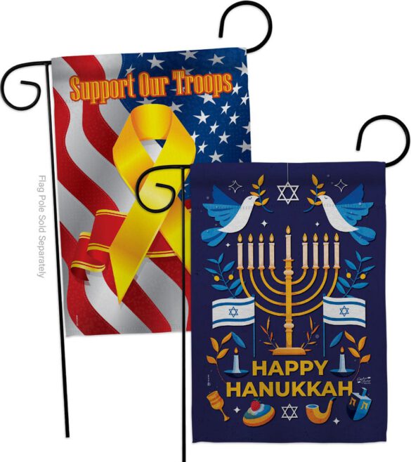 Hanukkah Bless - Hanukkah Winter Vertical Impressions Decorative Flags HG130425 Made In USA - Image 13