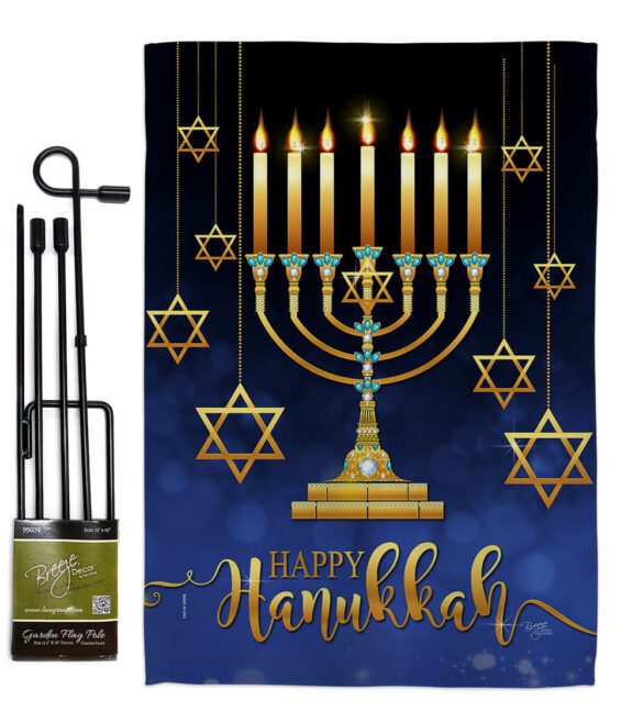 Happy Hanukkah - Hanukkah Winter Vertical Impressions Decorative Flags HG114227 Made In USA - Image 4