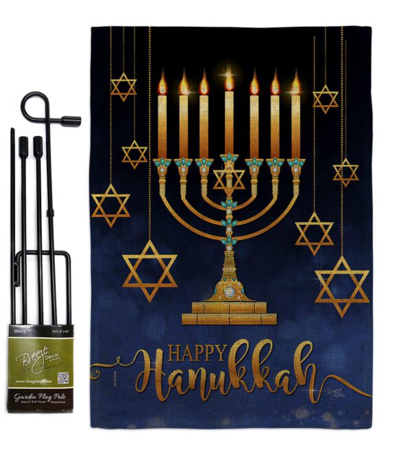 Happy Hanukkah - Hanukkah Winter Vertical Impressions Decorative Flags HG114227 Made In USA - Image 12