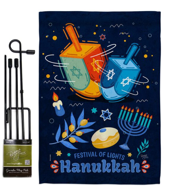 Festival Of Lights - Hanukkah Winter Vertical Impressions Decorative Flags HG114228 Made In USA - Image 4
