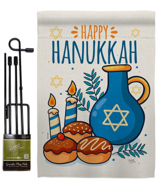 Hanukkah Sufganiyot - Hanukkah Winter Vertical Impressions Decorative Flags HG114240 Made In USA - Image 4
