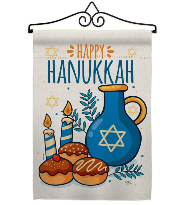 Hanukkah Sufganiyot - Hanukkah Winter Vertical Impressions Decorative Flags HG114240 Made In USA - Image 7