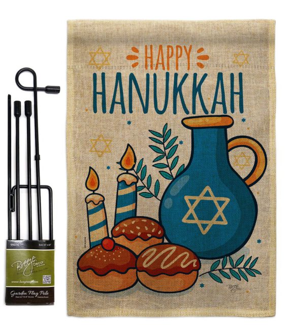 Hanukkah Sufganiyot - Hanukkah Winter Vertical Impressions Decorative Flags HG114240 Made In USA - Image 14