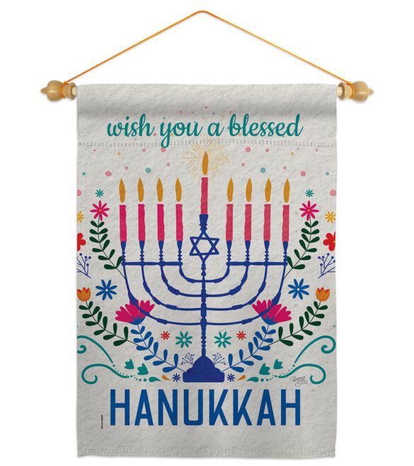 Hanukkan Wish - Hanukkah Winter Vertical Impressions Decorative Flags HG120276 Made In USA - Image 19