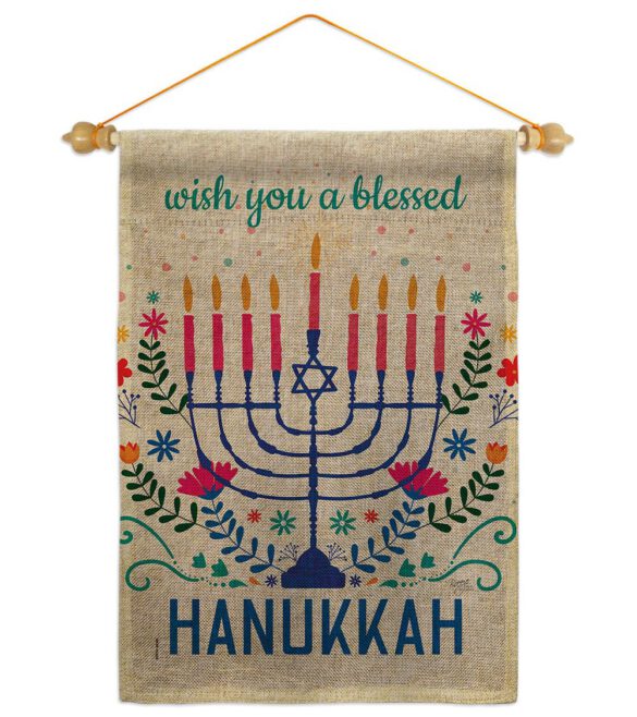 Hanukkan Wish - Hanukkah Winter Vertical Impressions Decorative Flags HG120276 Made In USA - Image 40