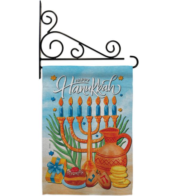 Hanukkah Feast - Hanukkah Winter Vertical Impressions Decorative Flags HG120278 Made In USA - Image 17