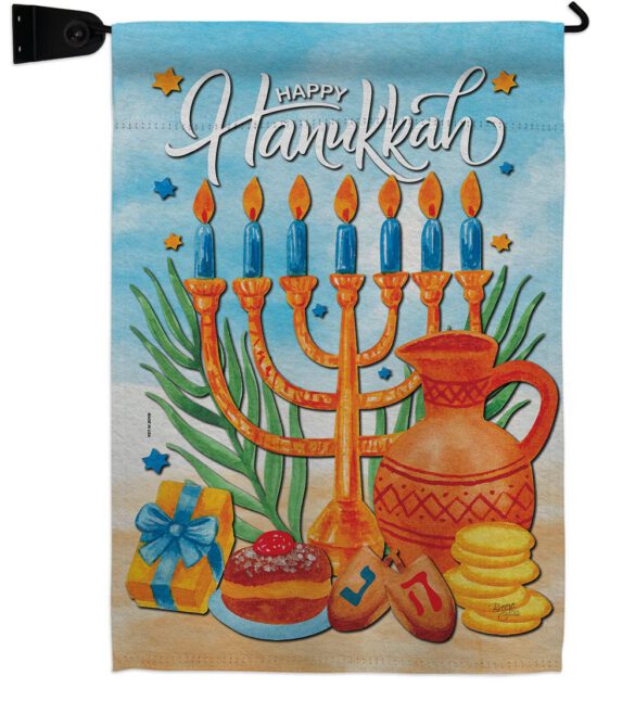 Hanukkah Feast - Hanukkah Winter Vertical Impressions Decorative Flags HG120278 Made In USA - Image 18