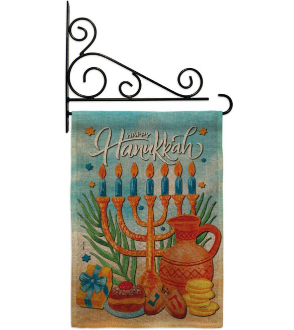 Hanukkah Feast - Hanukkah Winter Vertical Impressions Decorative Flags HG120278 Made In USA - Image 38
