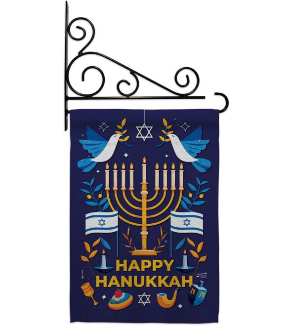Hanukkah Bless - Hanukkah Winter Vertical Impressions Decorative Flags HG130425 Made In USA - Image 17