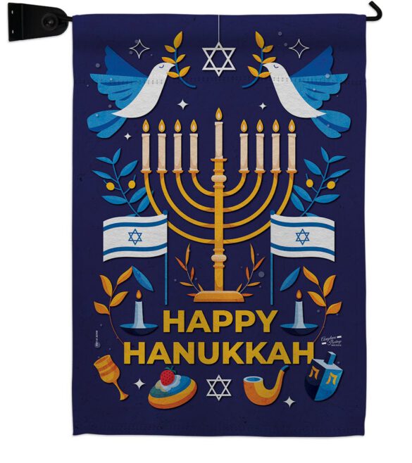 Hanukkah Bless - Hanukkah Winter Vertical Impressions Decorative Flags HG130425 Made In USA - Image 18