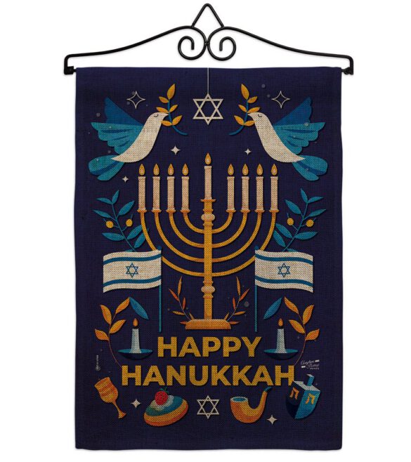 Hanukkah Bless - Hanukkah Winter Vertical Impressions Decorative Flags HG130425 Made In USA - Image 37