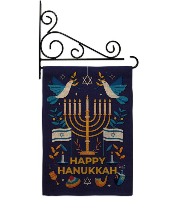 Hanukkah Bless - Hanukkah Winter Vertical Impressions Decorative Flags HG130425 Made In USA - Image 38