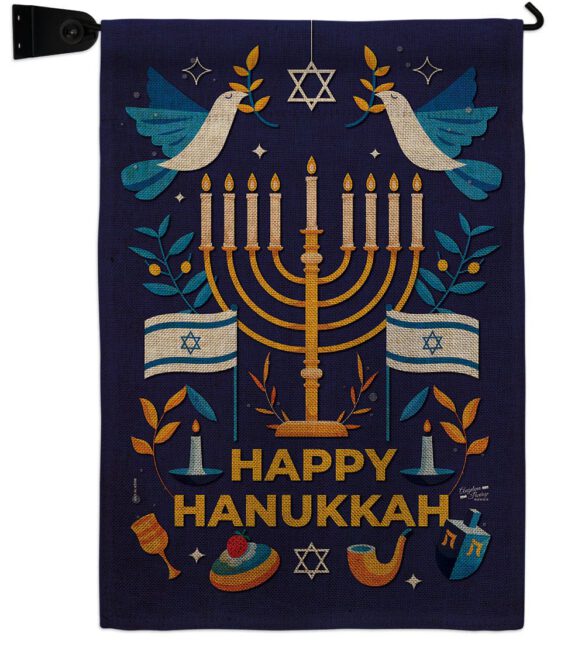 Hanukkah Bless - Hanukkah Winter Vertical Impressions Decorative Flags HG130425 Made In USA - Image 39