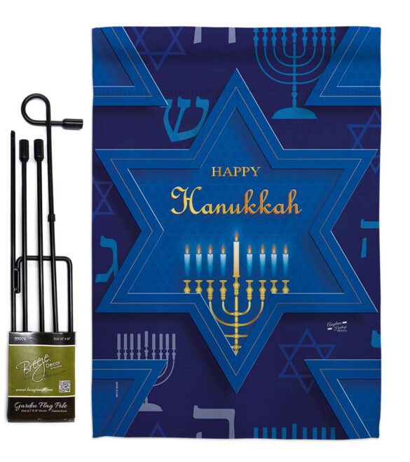 Holiday Hanukkah - Hanukkah Winter Vertical Impressions Decorative Flags HG130431 Made In USA - Image 4
