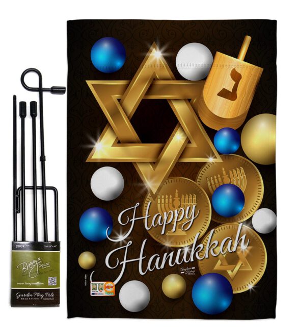 Happy Hanukkah - Hanukkah Winter Vertical Impressions Decorative Flags HG137063 Made In USA - Image 4