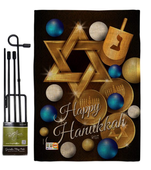 Happy Hanukkah - Hanukkah Winter Vertical Impressions Decorative Flags HG137063 Made In USA - Image 9