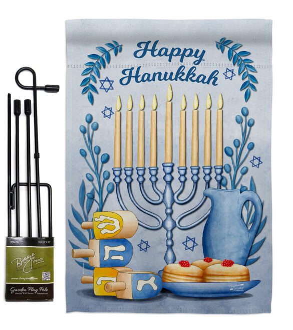 Happy Hanukkah - Hanukkah Winter Vertical Impressions Decorative Flags HG137326 Made In USA - Image 4