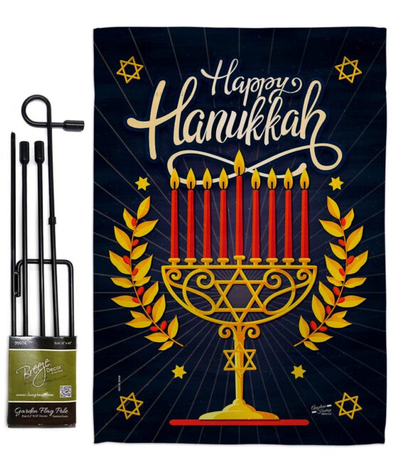 Happy Hanukkah - Hanukkah Winter Vertical Impressions Decorative Flags HG137327 Made In USA - Image 4