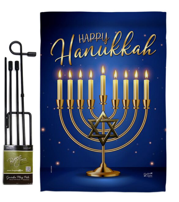 Happy Hanukkah - Hanukkah Winter Vertical Impressions Decorative Flags HG137329 Made In USA - Image 4