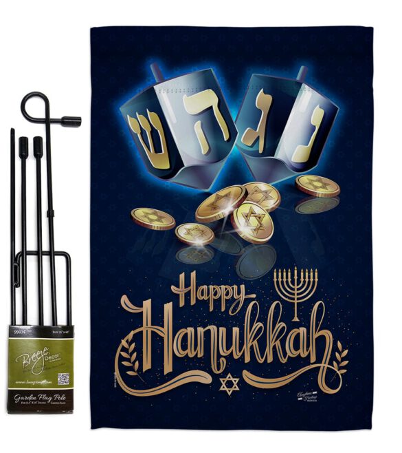 Happy Hanukkah - Hanukkah Winter Vertical Impressions Decorative Flags HG137330 Made In USA - Image 4
