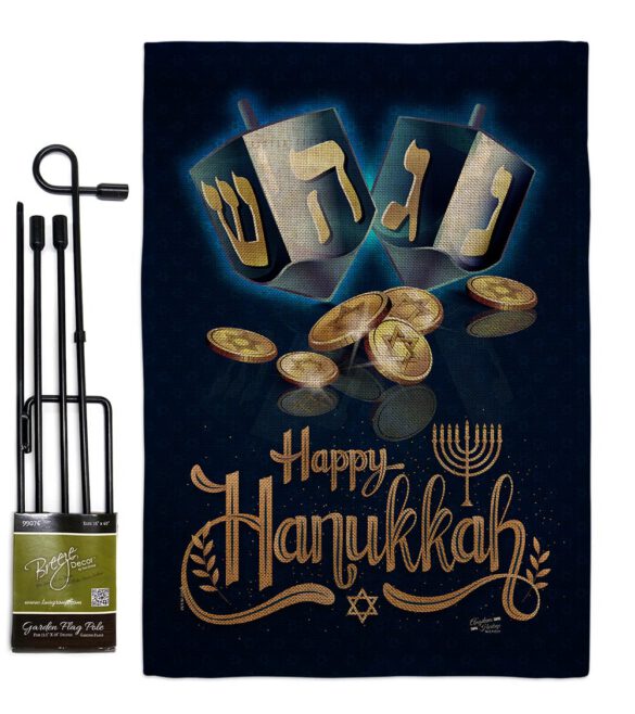 Happy Hanukkah - Hanukkah Winter Vertical Impressions Decorative Flags HG137330 Made In USA - Image 12