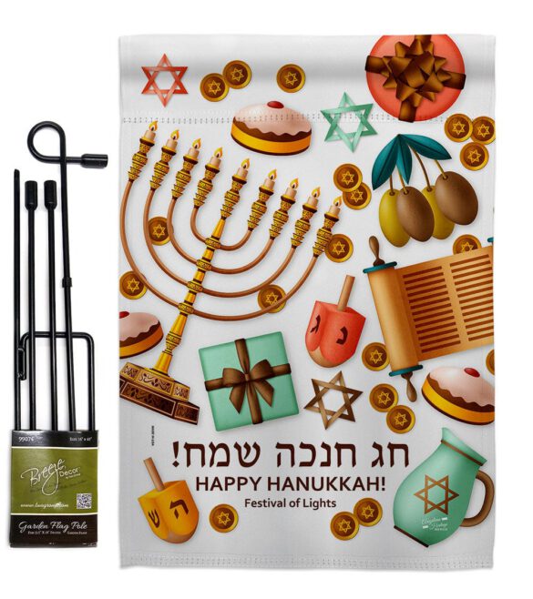 Festival of Lights - Hanukkah Winter Vertical Impressions Decorative Flags HG137376 Made In USA - Image 4