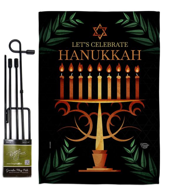 Celebrate Hanukkah - Hanukkah Winter Vertical Impressions Decorative Flags HG190011 Made In USA - Image 4