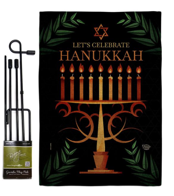 Celebrate Hanukkah - Hanukkah Winter Vertical Impressions Decorative Flags HG190011 Made In USA - Image 16
