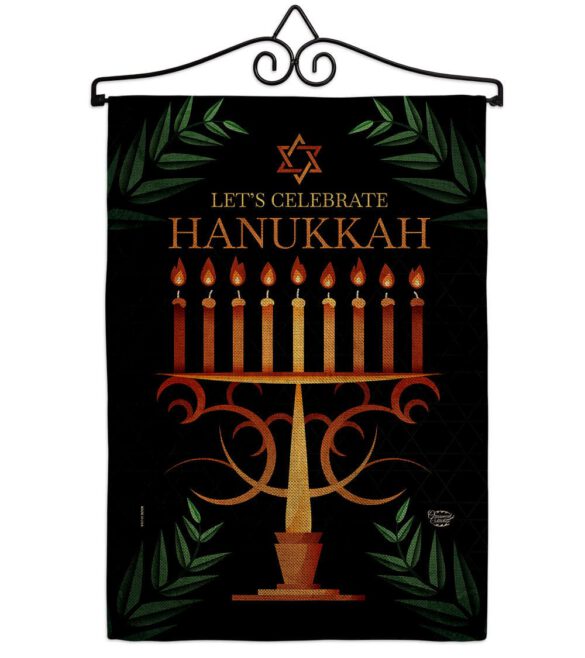 Celebrate Hanukkah - Hanukkah Winter Vertical Impressions Decorative Flags HG190011 Made In USA - Image 19