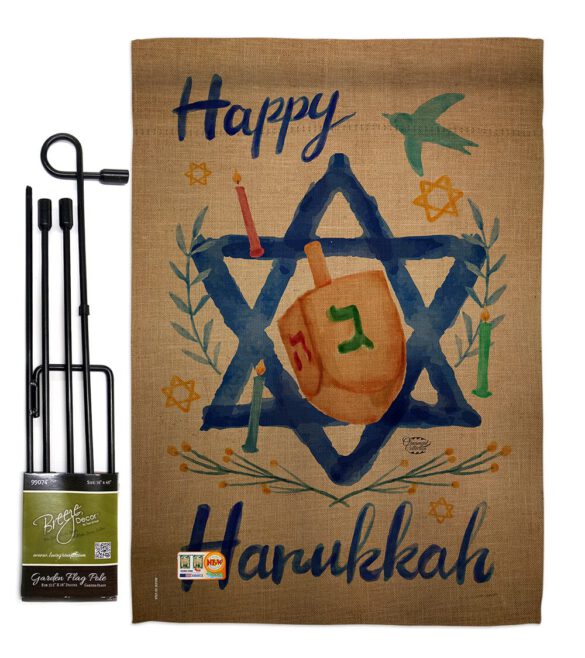 Happy Hanukkah - Hanukkah Winter Vertical Impressions Decorative Flags HG191077 Made In USA - Image 4