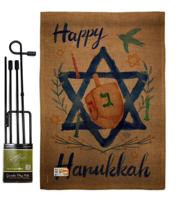 Happy Hanukkah - Hanukkah Winter Vertical Impressions Decorative Flags HG191077 Made In USA - Image 9