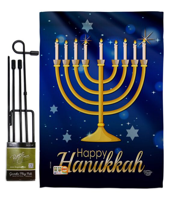 Happy Hunukkah - Hanukkah Winter Vertical Impressions Decorative Flags HG192143 Made In USA - Image 4