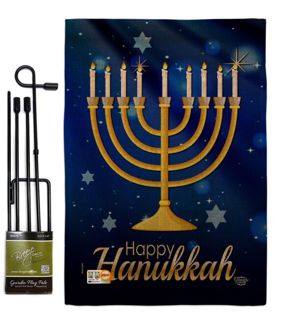 Happy Hunukkah - Hanukkah Winter Vertical Impressions Decorative Flags HG192143 Made In USA - Image 9