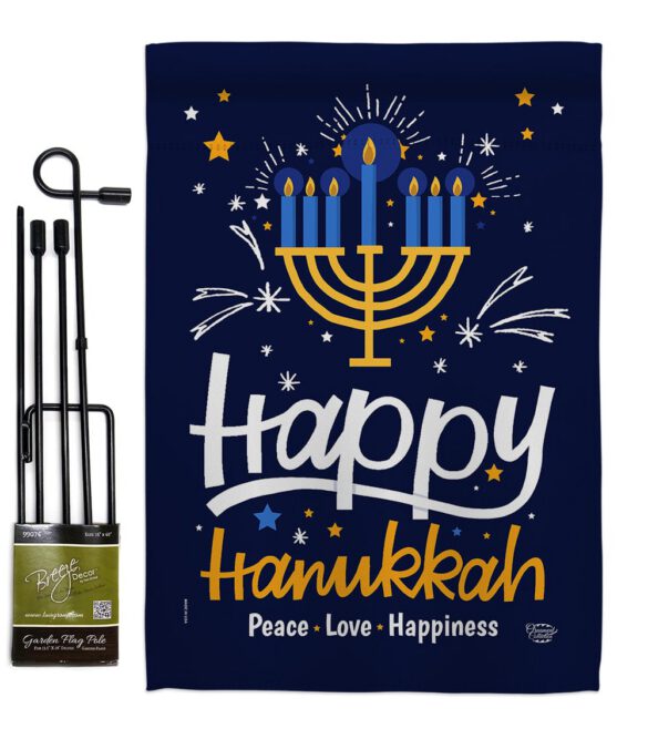 Happy Hanukkah - Hanukkah Winter Vertical Impressions Decorative Flags HG192314 Made In USA - Image 4