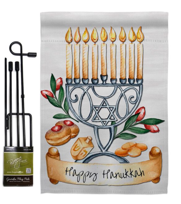 Happy Hanukkah - Hanukkah Winter Vertical Impressions Decorative Flags HG192316 Made In USA - Image 4
