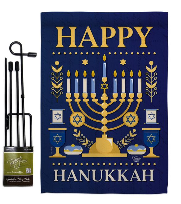 Happy Hanukkah - Hanukkah Winter Vertical Impressions Decorative Flags HG192317 Made In USA - Image 4