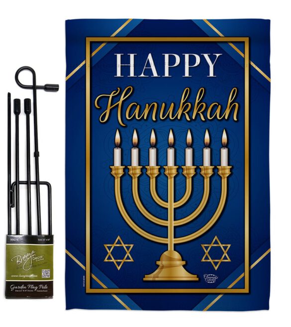 Happy Hanukkah - Hanukkah Winter Vertical Impressions Decorative Flags HG192319 Made In USA - Image 4