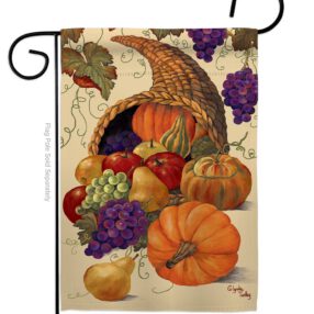 Cornucopia - Harvest & Autumn Fall Vertical Impressions Decorative Flags HG113041 Made In USA
