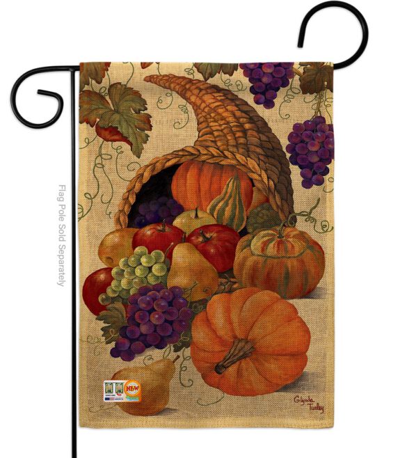 Cornucopia - Harvest & Autumn Fall Vertical Impressions Decorative Flags HG113041 Made In USA - Image 8