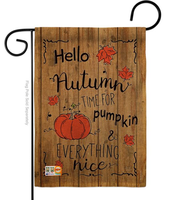 Hello Autumn Time for Pumpkin - Harvest & Autumn Fall Vertical Impressions Decorative Flags HG113064 Made In USA - Image 8