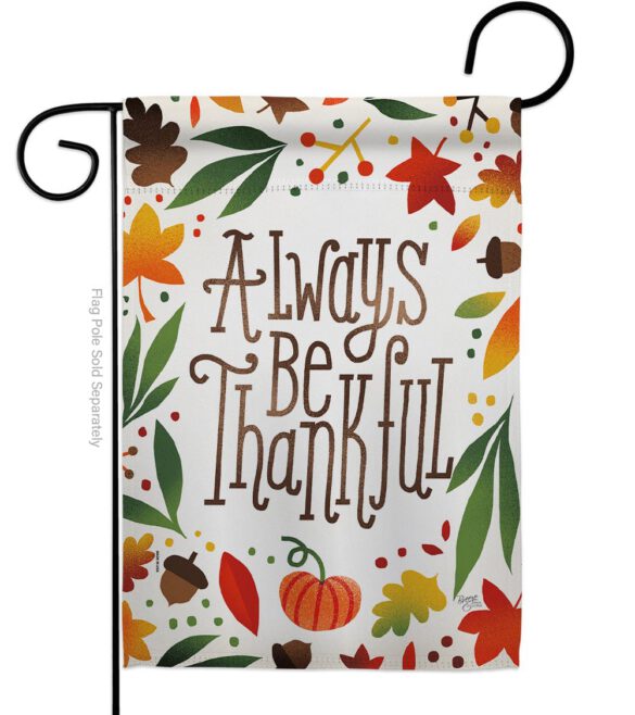 Always Be Thankful - Harvest & Autumn Fall Vertical Impressions Decorative Flags HG113074 Made In USA - Image 2