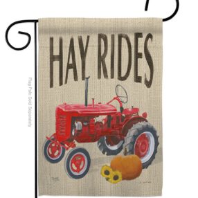 Hay Rides - Harvest & Autumn Fall Vertical Impressions Decorative Flags HG113075 Made In USA