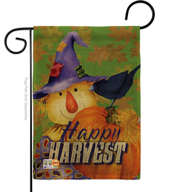 Happy Harvest Scarecrow - Harvest & Autumn Fall Vertical Impressions Decorative Flags HG113080 Made In USA - Image 8