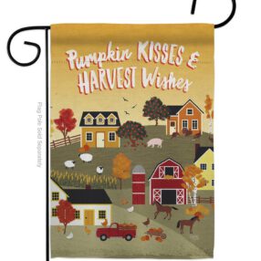 Harvest Village - Harvest & Autumn Fall Vertical Impressions Decorative Flags HG113098 Made In USA
